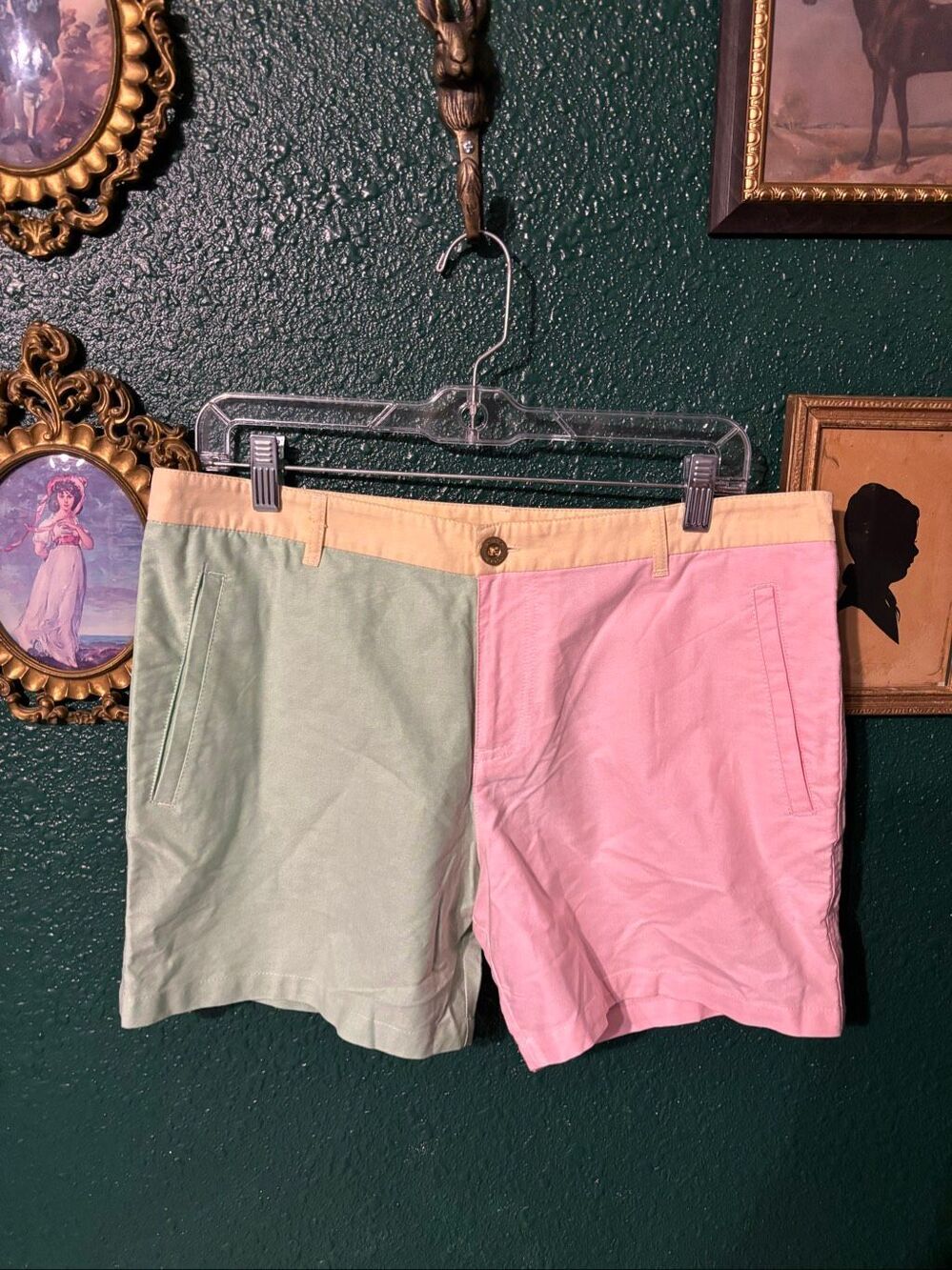 Parke and Ronen Mens Pastel Colorblock 5” Shorts Sz 33 NWT